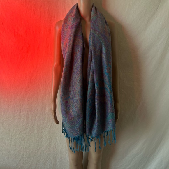 Blue & Purple Pashmina - Picture 3 of 5